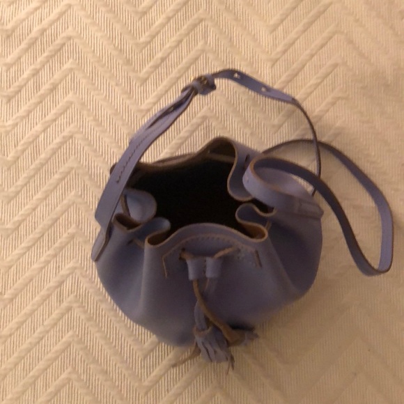 Periwinkle blue jcrew drawstring crossbody bag - Picture 2 of 4